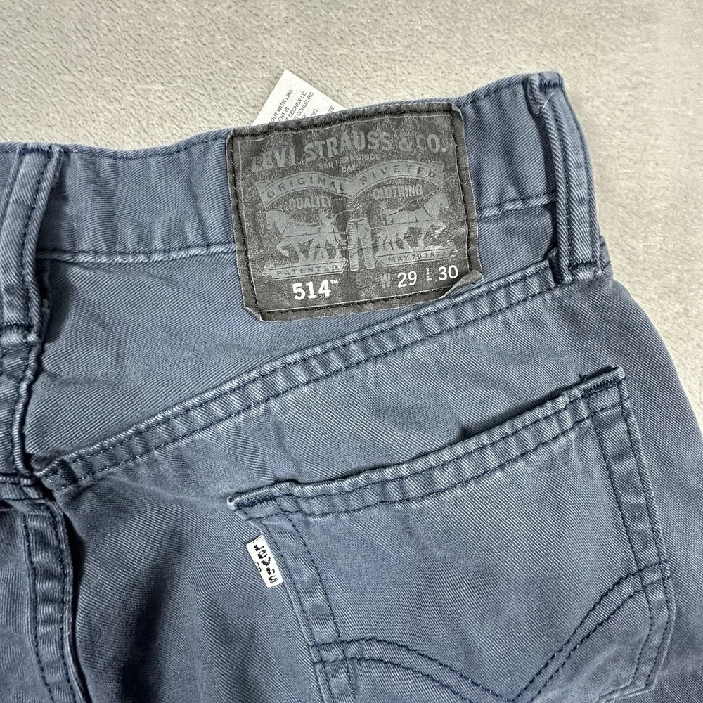 Levis 514 Jeans Mens 29x30 White Tab Straight Leg Blue Denim Pants